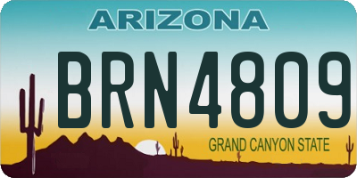AZ license plate BRN4809