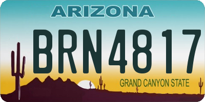 AZ license plate BRN4817