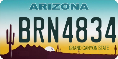 AZ license plate BRN4834