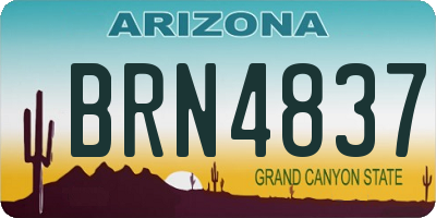 AZ license plate BRN4837