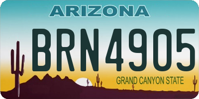AZ license plate BRN4905