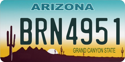 AZ license plate BRN4951