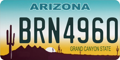 AZ license plate BRN4960