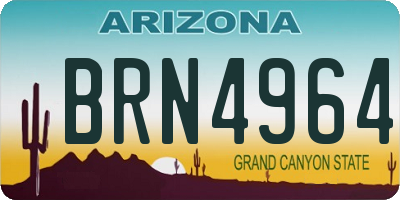 AZ license plate BRN4964