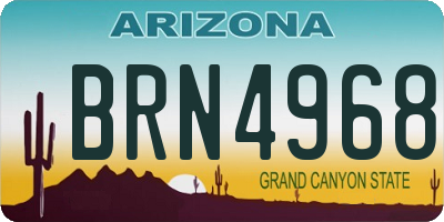 AZ license plate BRN4968
