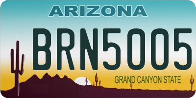 AZ license plate BRN5005