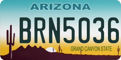 AZ license plate BRN5036