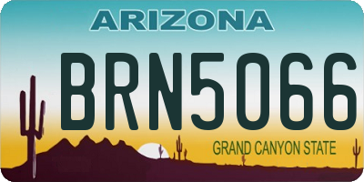 AZ license plate BRN5066