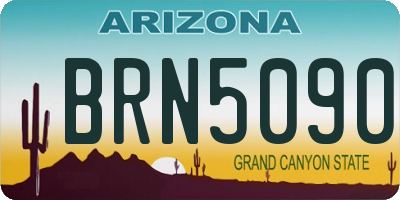 AZ license plate BRN5090