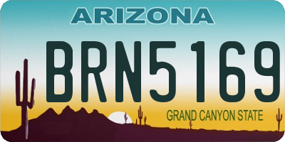 AZ license plate BRN5169