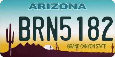 AZ license plate BRN5182