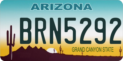 AZ license plate BRN5292
