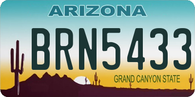 AZ license plate BRN5433