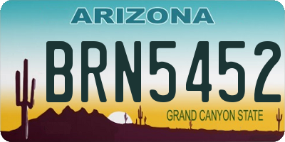 AZ license plate BRN5452