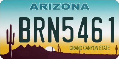 AZ license plate BRN5461