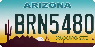 AZ license plate BRN5480