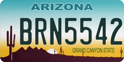 AZ license plate BRN5542