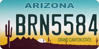 AZ license plate BRN5584