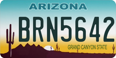 AZ license plate BRN5642