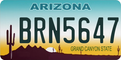 AZ license plate BRN5647