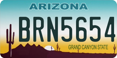 AZ license plate BRN5654