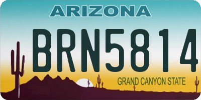 AZ license plate BRN5814