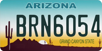 AZ license plate BRN6054