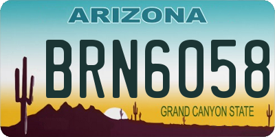 AZ license plate BRN6058