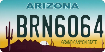 AZ license plate BRN6064