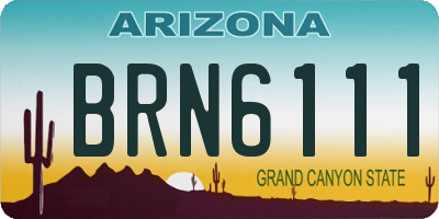 AZ license plate BRN6111