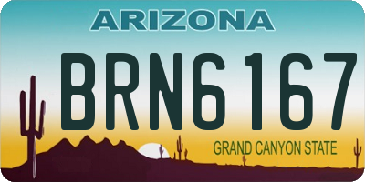 AZ license plate BRN6167