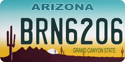 AZ license plate BRN6206