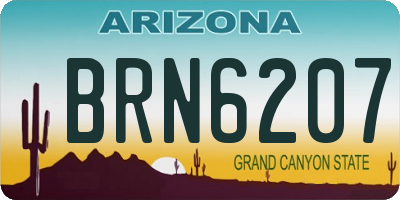 AZ license plate BRN6207