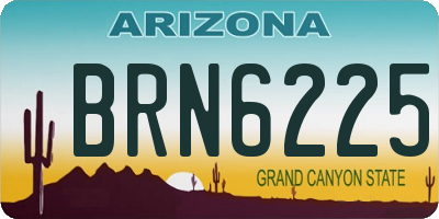 AZ license plate BRN6225