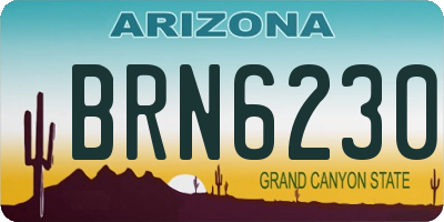 AZ license plate BRN6230