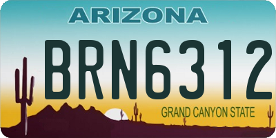 AZ license plate BRN6312