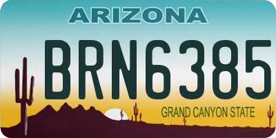 AZ license plate BRN6385