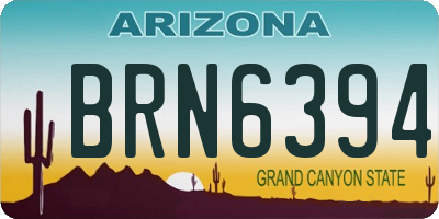 AZ license plate BRN6394