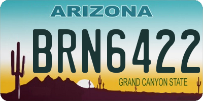 AZ license plate BRN6422