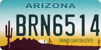 AZ license plate BRN6514
