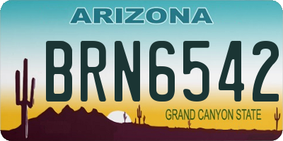AZ license plate BRN6542