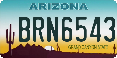 AZ license plate BRN6543