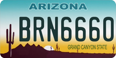 AZ license plate BRN6660