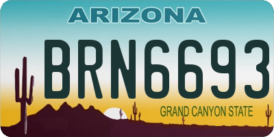 AZ license plate BRN6693