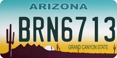 AZ license plate BRN6713