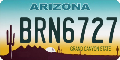 AZ license plate BRN6727