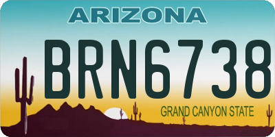AZ license plate BRN6738
