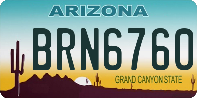 AZ license plate BRN6760