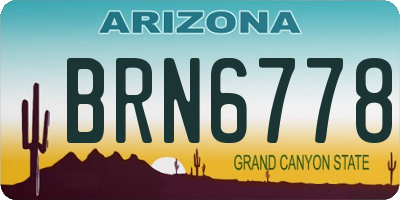 AZ license plate BRN6778