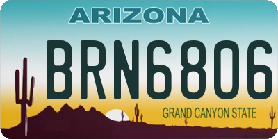 AZ license plate BRN6806